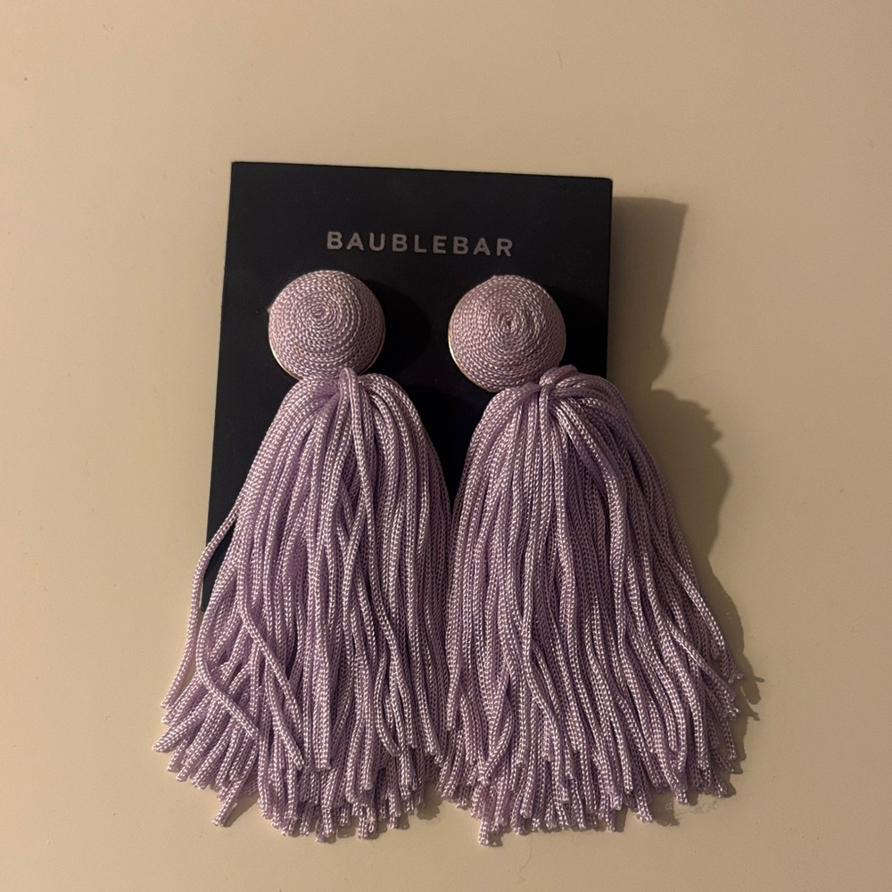 BaubleBar Light Purple Tassel Earrings